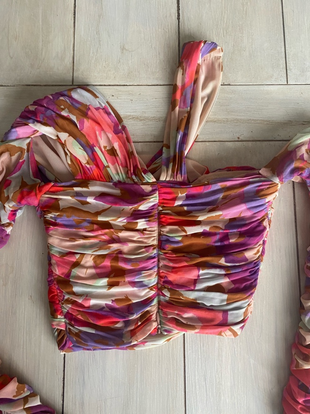Nicholas One Shoulder Wrap Ruched Top Size 4 - Picture 6 of 7